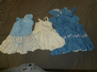 LOT of 3 vintage 1950s Baby/Toddler Dresses or Doll Dress (cotton) - Image 1 of 4