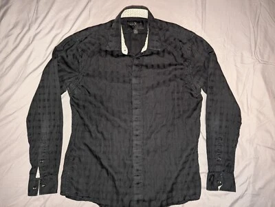 Mark Ecko Cut + Sew Button Down Shirt Mens size Large Black Long Sleeve Casual - Image 1 of 4