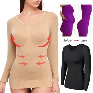 Women's Long Sleeve Shirt Thermal Basic Compression Base Tops Undershirt Blouse - Picture 1 of 14