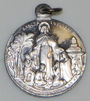 Jesus & Blessed Virgin Mary Holy Medal Latin Suffer Little Children Come Unto Me • 0.57€