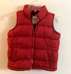 Old Navy Youths Puffer Vest Size X-Small (5) Red Full Zip-Up Sleeveless Pockets - Picture 1 of 6