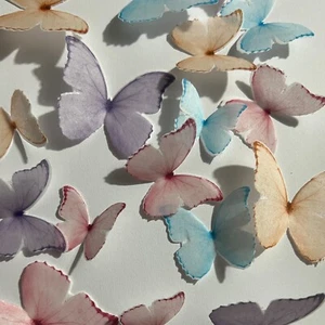 Multicoloured Bright Pre-cut Edible Wafer Butterflies - Picture 1 of 2