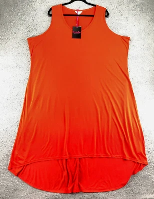 Maxi Dress Womens 28W High Low Stretch Red Tomato Simply Be Minimalist Colorful - Image 1 of 4