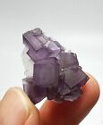 7.2G Natural Rare Transparent Purple Window Phantom Fluorite Cube Specimen Anhui