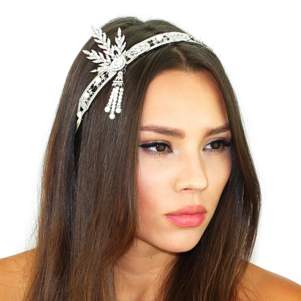 Kristin Perry Gatsby Leaf Medallion Headpiece 1920's Flapper Inspired - Image 1 of 1