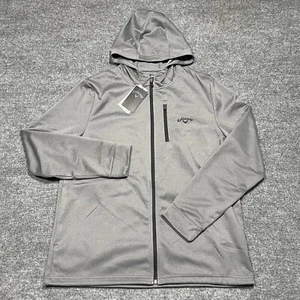 Callaway Full Zip Hood Medium Gray Jacket Pockets Men’s Pullover Coat - Picture 1 of 19
