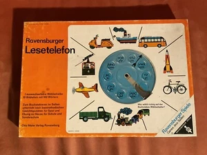RAVENSBURGER Lesetelefon Spiel m.Wählscheibe z.Buchstabieren lernen Vintage 1970 - Bild 1 von 5