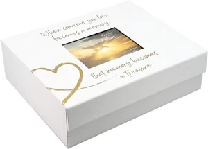 When Someone You Love Becomes a Memory-White & Gold Memory Box - Picture 1 of 9