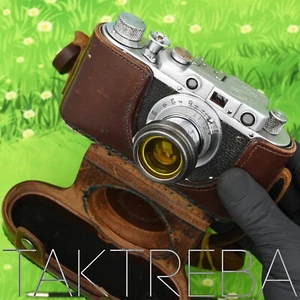 FED-1 Camera w/ Double Logo — Industar-22 Lens — Working Shutter Intact Curtains - Picture 1 of 24