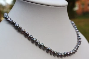 BR2G 5-6 mm Süßwasser Perlen Schmuck Perlenkette Halskette Kette Collier Barock - Picture 1 of 1