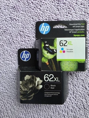 🔥New/Sealed🔥 OEM GENUINE HP 62XL Black & HP 62XL Tri-Color INK Combo 2pk - Image 1 of 2