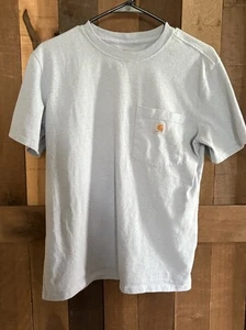 Carhartt Loose Fit Short Sleeve Pocket T-Shirt Light Blue Size M 8-10 (rn14806) - Picture 1 of 3