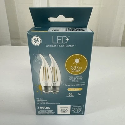 GE LED+ CA11 Dusk to Dawn Light Bulbs Automatic On/Off Outdoor Security New - Image 1 of 4
