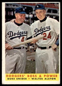1958 Topps Dodgers' Boss and Power (Duke Snider/Walter Alston) Los Angeles - Foto 1 di 2