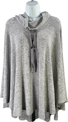Poncho para mujer White House Black Market gris suave cuello embudo - talla única Foto 1 de 4
