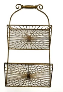 MCM Malla Pared Metal Revista/Estante para Grabaciones Starburst Oro Atómico/Mango de Madera - Imagen 1 de 15