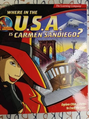 Where In the USA Is Carmen Sandiego? 1999 Windows PC CD-ROM Big Box Unopened - Image 1 of 4