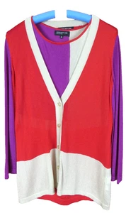 SC000547 JONES NEW YORK Women's Rayon Cardigan Sweater Tank Top Multi Size M - Picture 1 of 8