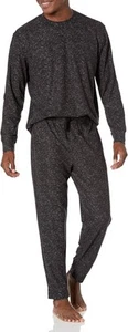 Nautica Mens 2Pc. Relaxed-Fit Waffle-Knit T-Shirt & Pajama Pants Set Charcoal-S - Picture 1 of 6