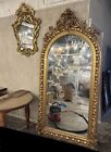 Huge French Antique Gilt Wood Mirror 