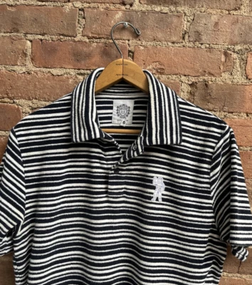 Polo de felpa Billionaire Boys Club BBC para hombre, talla mediana, índigo/blanco Japón Foto 1 de 4