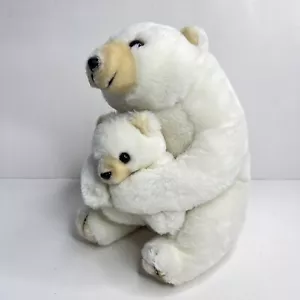 Eisbär und Junges Vintage Plüschtier Klondike Werbung Stofftier weiß 9 Zoll - Bild 1 von 8