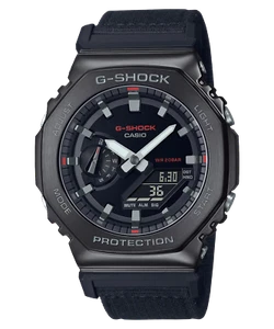 G-Shock GM2100CB-1A Metal Clad Black Casioak Red Accents - Picture 1 of 9