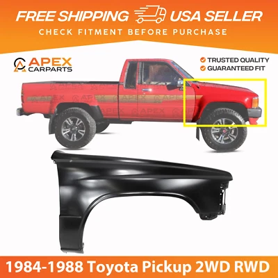 Nuevo guardabarros delantero del lado del pasajero acero imprimado para camioneta Toyota 1984-1988 2x2 tracción trasera Foto 1 de 4