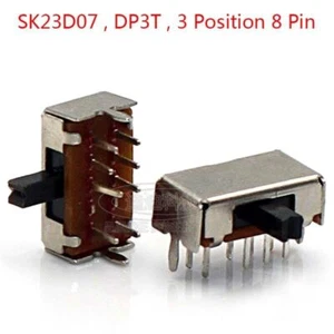 Switch a scorrimento DP3T 2P3T ON-ON-ON 3 posizioni 8 pin interruttore microswitch pannello PCB - Foto 1 di 4