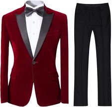 Cloudstyle Mens 2-Piece Suit Peaked Lapel 1 Button Tuxedo Slim Fit Dinner Jacket