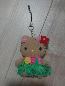 Sanrio Hello Kitty Sunburn Hula Dance Strap Mascot Plush Used Japan - Picture 1 of 4