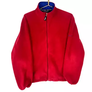 Giacca maglione pile Polo Golf Ralph Lauren vintage grande rosso full zip - Foto 1 di 3