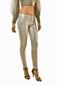 J Brand Jeans 23 (measure 26”) SuperSkinny Stretch Silver Distressed Made US New - Picture 1 of 11