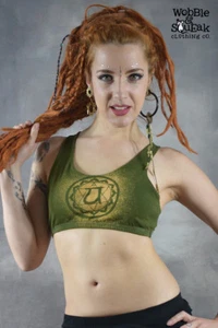 Heart Chakra YOGA BRA Meditation Sports Pixie Psytrance Festival Mind Body Soul - Picture 1 of 12