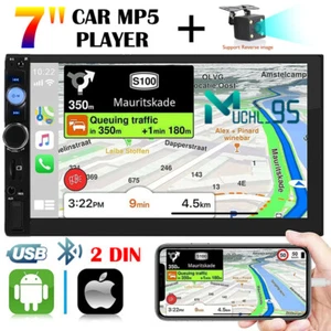 Radio estéreo para coche doble 2 DIN de 7" Reproductor MP5 Bluetooth + Cámara - Picture 1 of 18