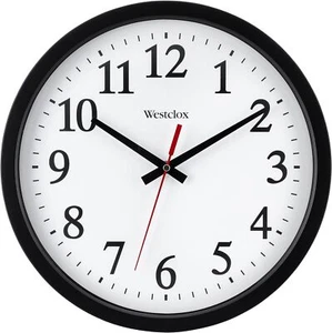 Westclox 14" Round Electric Powered Office Wall Clock, White - Picture 1 of 5