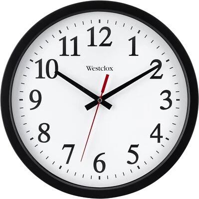 Westclox 14" Round Electric Powered Office Wall Clock, White - Image 1 of 4
