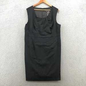 Mossimo Dress Womens 18 Black Sleeveless Back Zip Pleated Midi Shift Dress NEW - Picture 1 of 15