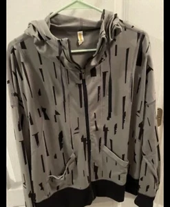Lucy Women's Stretch Black/Gray Hooded Full Zip Jacket. On New Condition. XL - Picture 1 of 3