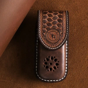 Cuchillo de Bolsillo de Cuero TOURBON Funda Cuchillos Plegables Estuche Cinturón Bolsa-Liquidación - Imagen 1 de 23