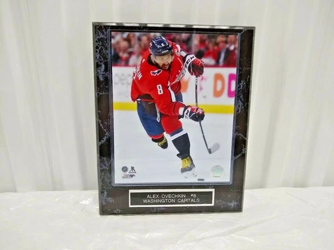 Alex Ovechkin Capitals 10 1/2 x 13 Black Marble Plaque With 8x10 Photo Cover