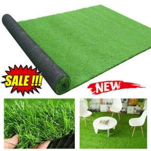Artificial Grass Carpet Green Fake Synthetic Garden Turf Landscape Mat `, - Picture 1 of 10