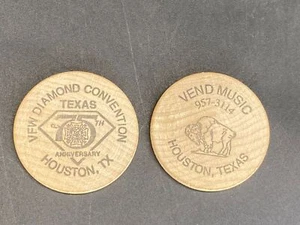 Moneda de colección bisonte de níquel búfalo de madera en muy buen estado convención de diamantes Houston Tx - Imagen 1 de 3