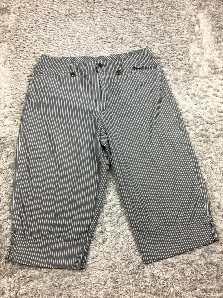White Stag Capri Pants Womens Size 10 Gray Striped Skimmer Stretch - Image 1 of 4