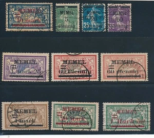 Memel (1920-22) gebraucht: #18, 20, 23, 24, 26, 27, 32, 39, 42 und #71; SCV 90 $ - Bild 1 von 2