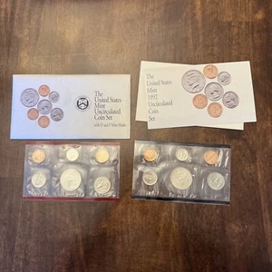 1992 Mint Set Original Envelope 10 Brilliant Uncirculated US Coins BU - Picture 1 of 1