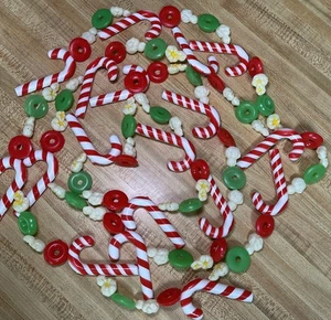 Vintage Blow Mold Garland 8’, Life Saver, Popcorn, Candy Cane, Christmas🎄 - Picture 1 of 8