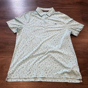7 Diamonds Meridian Men’s Polo Shirt Golf Geometric Wicking Stretch Blue Size M - Picture 1 of 7