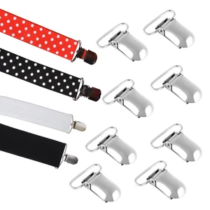 10x Baby Dummy Clip Silver Metal Brace Pacifier Holder Strap Suspender Hook - Picture 1 of 7