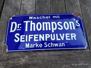 Dr. Thompsons Seifenpulver Werbeschild Emaille gewölbt ca 1920 - Bild 1 von 12